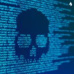 Blog thumbnail of a skull created in code